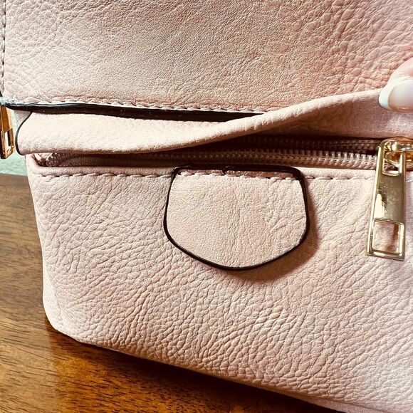 Pink backpack  Style made of Cowhide Leather with Cross-Body Strap in Pink Color main image 4